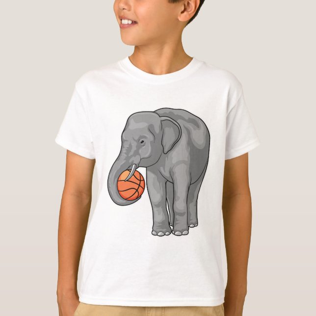 Elephant Basketball player Basketball T-Shirt (Front)