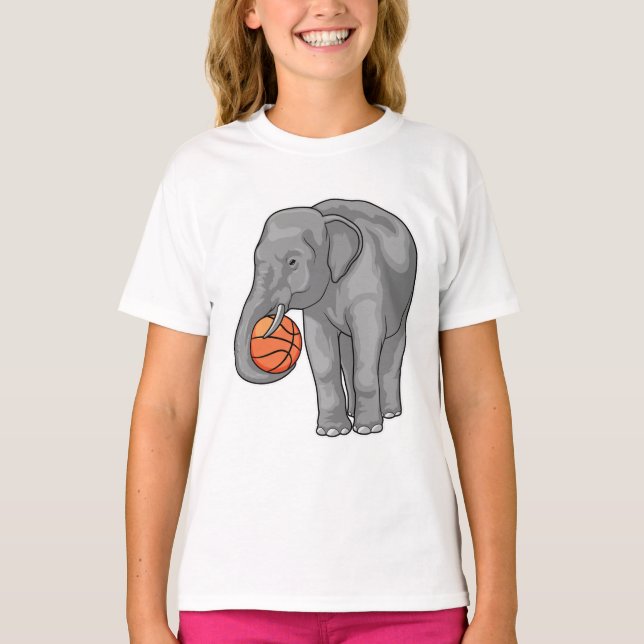 Elephant Basketball player Basketball T-Shirt (Front)