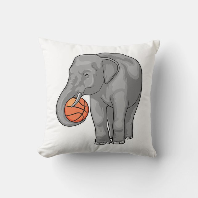Elephant Basketball player Basketball Throw Pillow (Front)