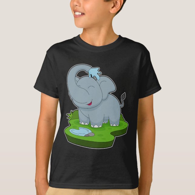 Elephant Bathe Water T-Shirt (Front)