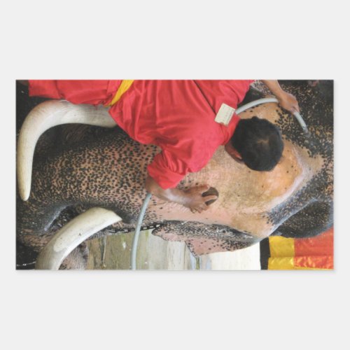 Elephant Bathtime  Ayutthaya Thailand Rectangular Sticker