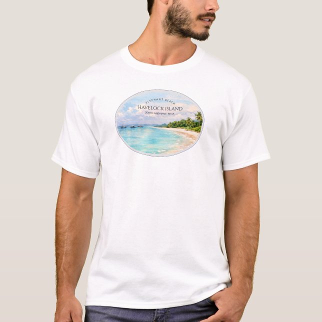 Elephant Beach Watercolor – Andaman Keepsake Gift T-Shirt (Front)