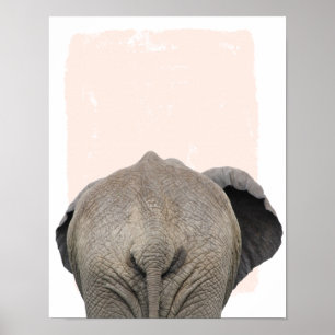 Elephant behind nursery print