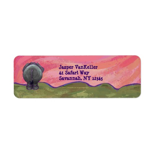 Elephant Behind Personalized Address Labels