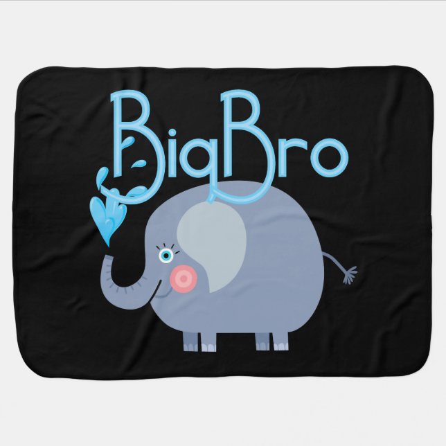 Elephant Big Bro Stroller Blanket (Horizontal)