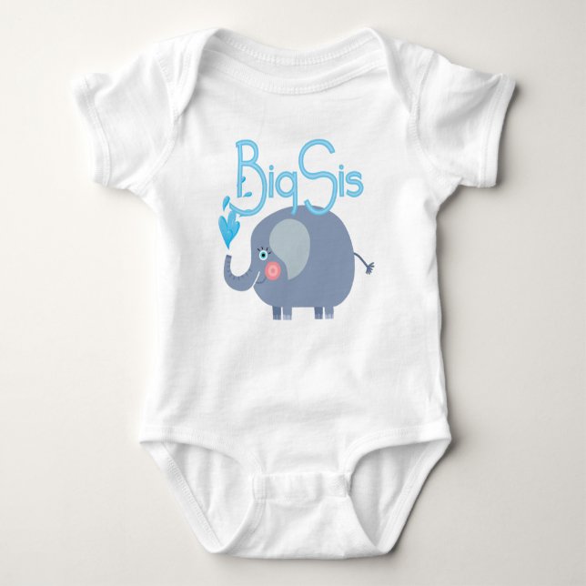 Elephant Big Sis Baby Bodysuit (Front)