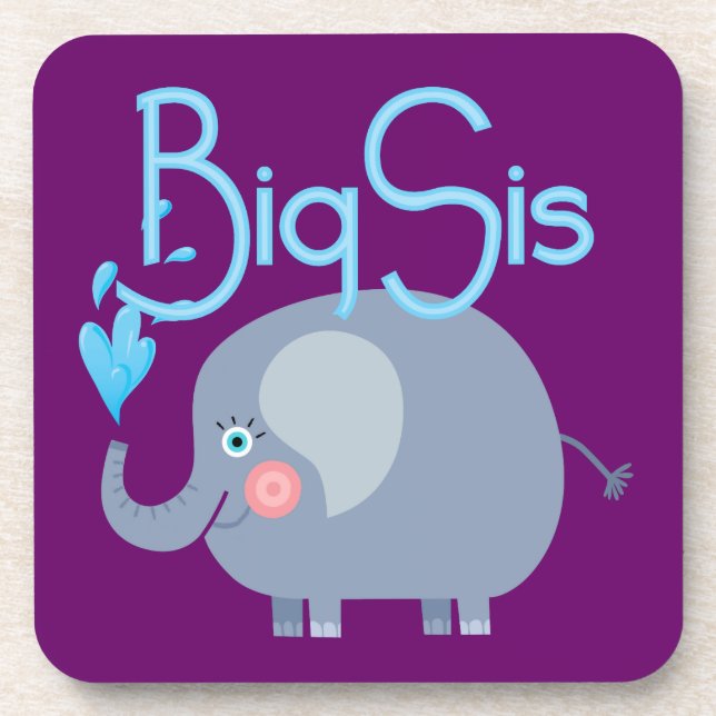 Elephant Big Sis Beverage Coaster (Front)