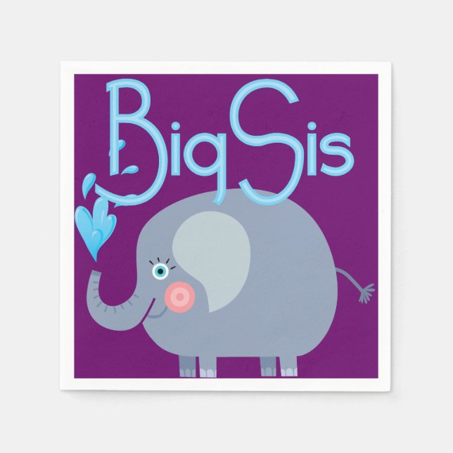 Elephant Big Sis Paper Napkins (Front)