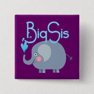 Elephant Big Sis Pinback Button