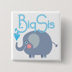 Elephant Big Sis Pinback Button