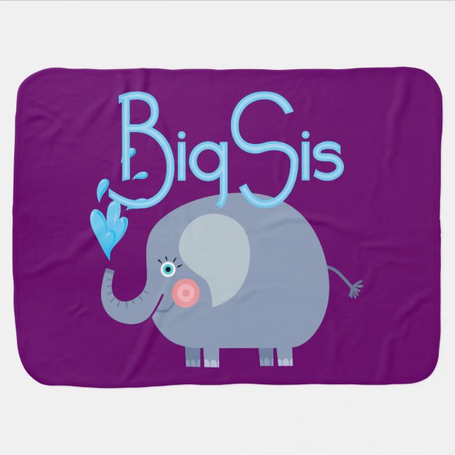 Elephant Big Sis Stroller Blanket (Horizontal)