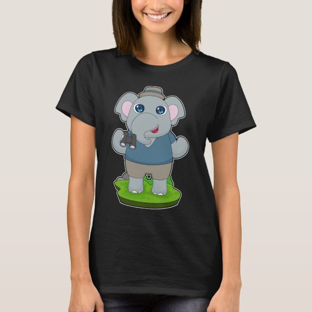 Elephant Binoculars T-Shirt (Front)
