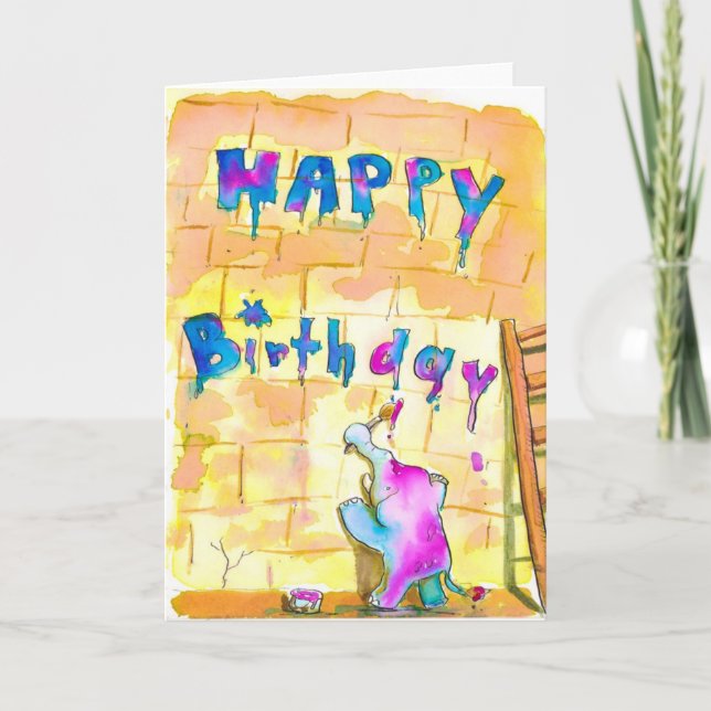 Elephant Birthday Card (Front)
