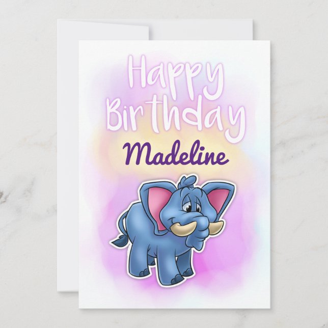Elephant Birthday Card (Front)