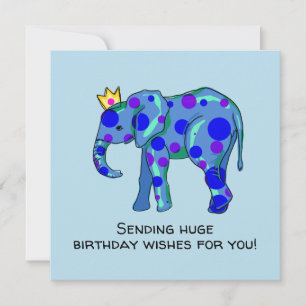 Elephant Birthday Flat Card