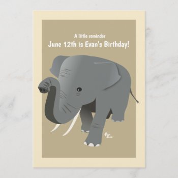 Elephant Birthday Invitation by flopsock at Zazzle