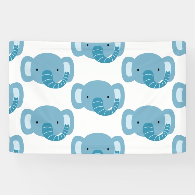 Elephant Birthday Kids Art Banner (Horizontal)