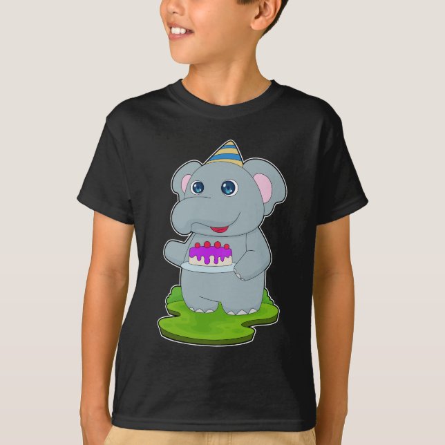 Elephant Birthday Party hat T-Shirt (Front)