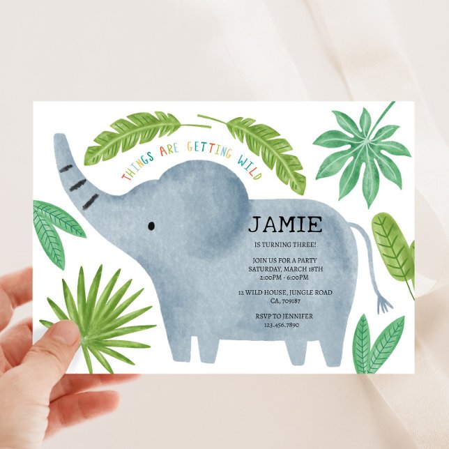 Elephant Birthday Party Invitation (Creator Uploaded)