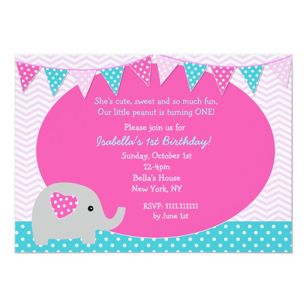 Elephant Birthday Party Invitations