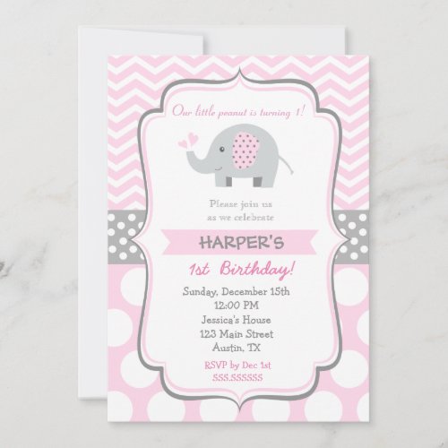 Elephant Birthday Party Invitations