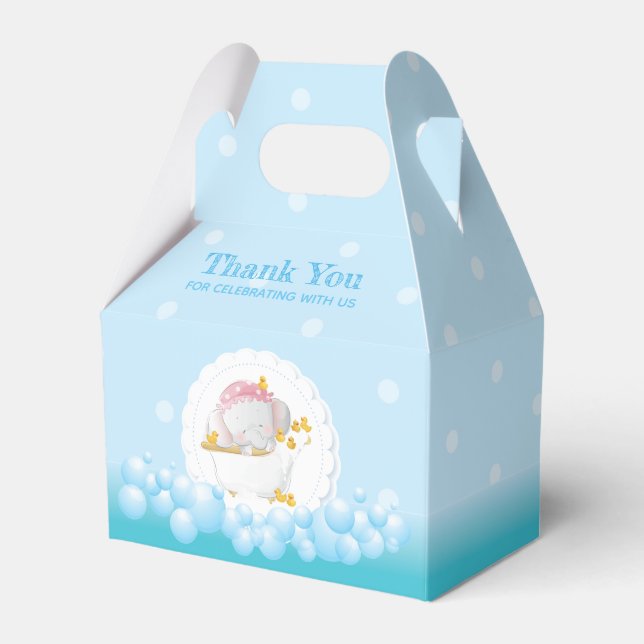 Elephant Birthday Thank you Favor Boxes (Front Side)