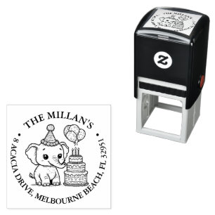 Elephant Birthday theme Self-inking Stamp