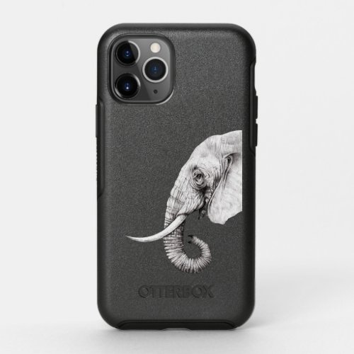 Elephant Black and White Hand Drawn OtterBox Symmetry iPhone 11 Pro Case