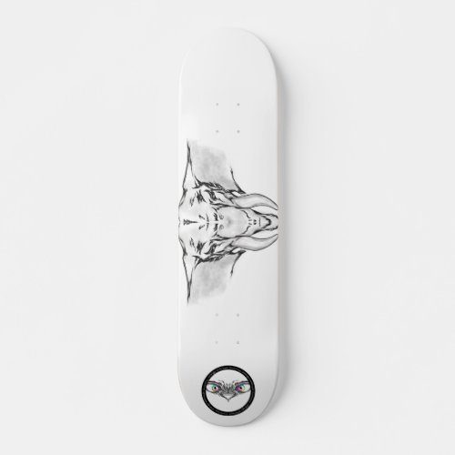 Elephant black and white surreal line art drawings skateboard