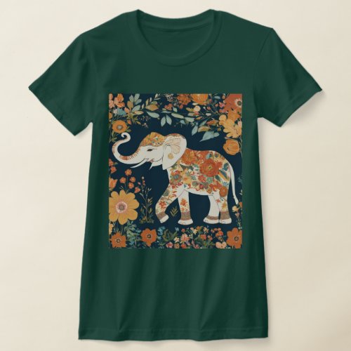 Elephant Blooms Meadow Majesty T_Shirt