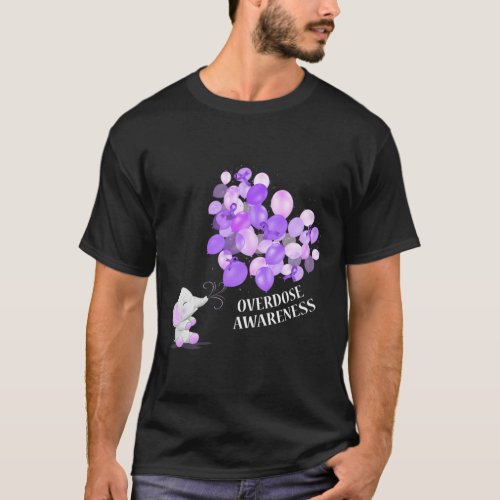 Elephant Blowing Up Balloons Overdose Awareness  T_Shirt