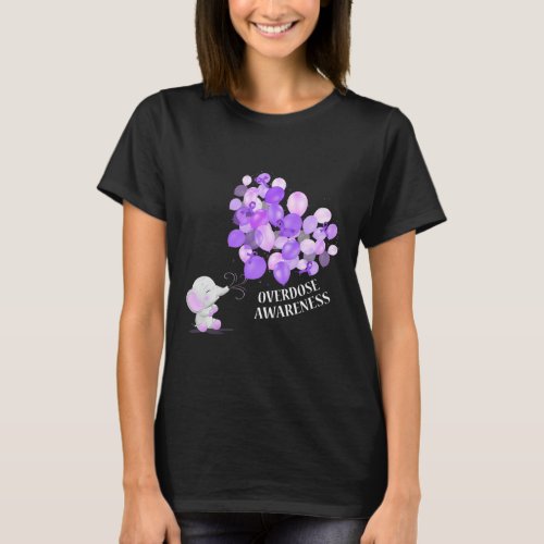 Elephant Blowing Up Balloons Overdose Awareness  T_Shirt