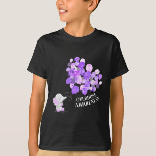 Elephant Blowing Up Balloons Overdose Awareness  T-Shirt