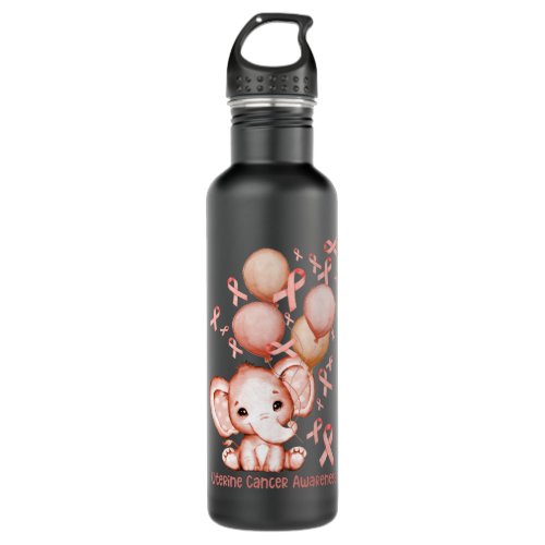 Elephant Blows Up Peach Balloons Uterine Cancer Aw Stainless Steel Water Bottle
