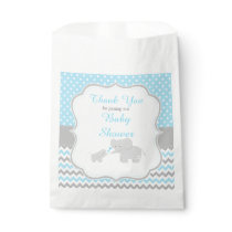Elephant Blue and Grey Baby Shower Party Favor Bag