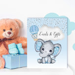 Elephant Blue Balloon Baby Shower Cards &amp; Gifts Poster at Zazzle