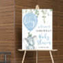 Elephant blue balloon boy baby shower welcome sign