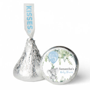 Elephant blue balloon eucalyptus boy baby shower hershey®'s kisses®