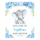 Elephant Blue Boy Baby Shower Sprinkle Welcome