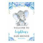 Elephant Blue Boy Baby Shower Sprinkle Welcome