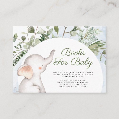 Elephant Blue Boy Greenery Books For Baby Enclosur Enclosure Card
