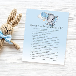 Elephant Blue Do You Know Mom-2-Be Baby Game