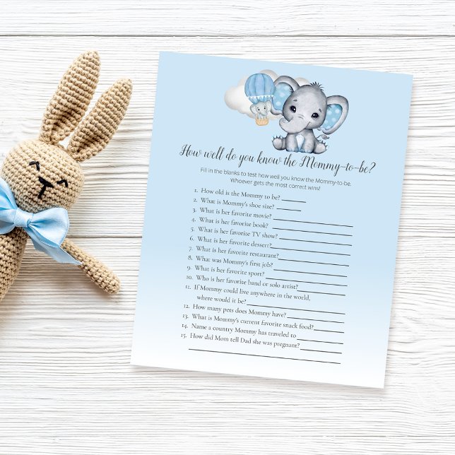 Elephant Blue Do You Know Mom-2-Be Baby Game (Creator Uploaded)