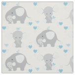 Elephant Blue Gray Safari Animals Nursery Baby Boy Fabric