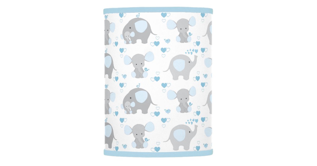 Elephant Blue Gray Safari Animals Nursery Baby Boy Lamp Shade Zazzle Elephant Blue Gray Safari Animals