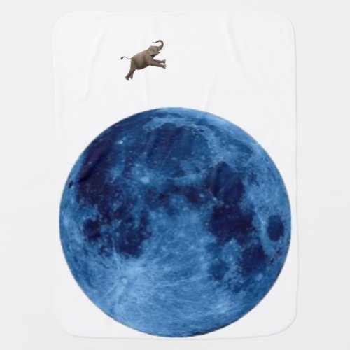 Elephant Blue Moon Baby Blanket
