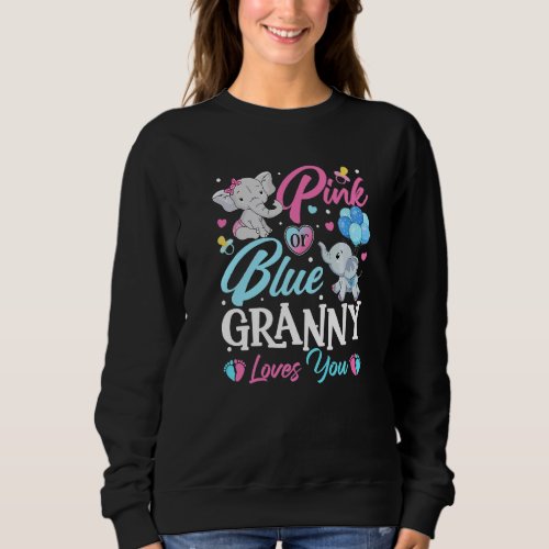 Elephant Blue Pink Granny Loves You Pregnancy Reve Sweatshirt