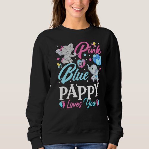 Elephant Blue Pink Pappy Loves You Pregnancy Revea Sweatshirt