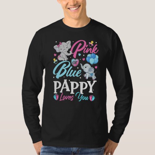 Elephant Blue Pink Pappy Loves You Pregnancy Revea T_Shirt