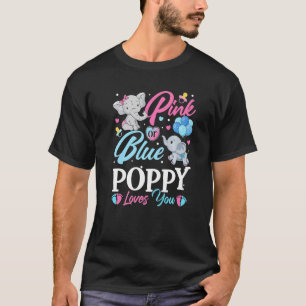 Elephant Blue Pink Poppy Loves You Pregnancy Revea T-Shirt